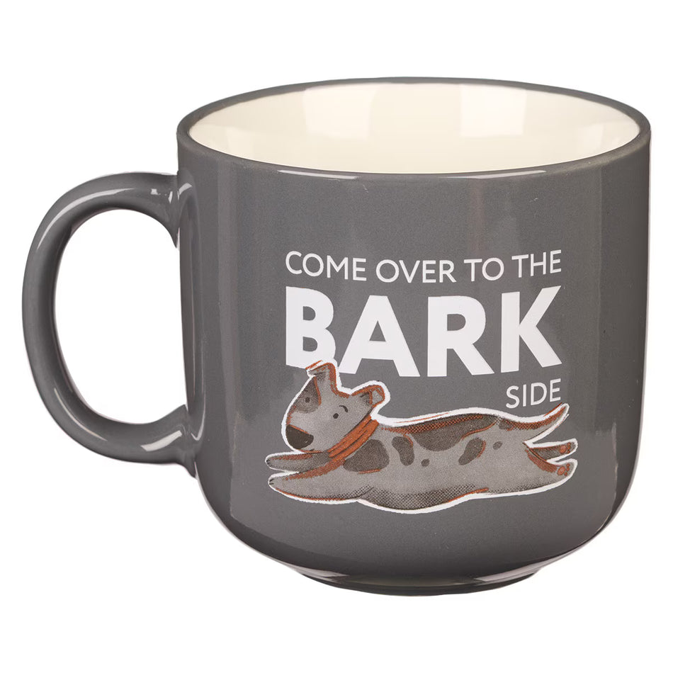 Come Over To the Bark Side Gray Ceramic Coffee Mug Image Open