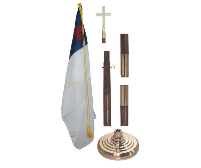 3' x 5' Indoor Christian Flag Set with Plain Flag