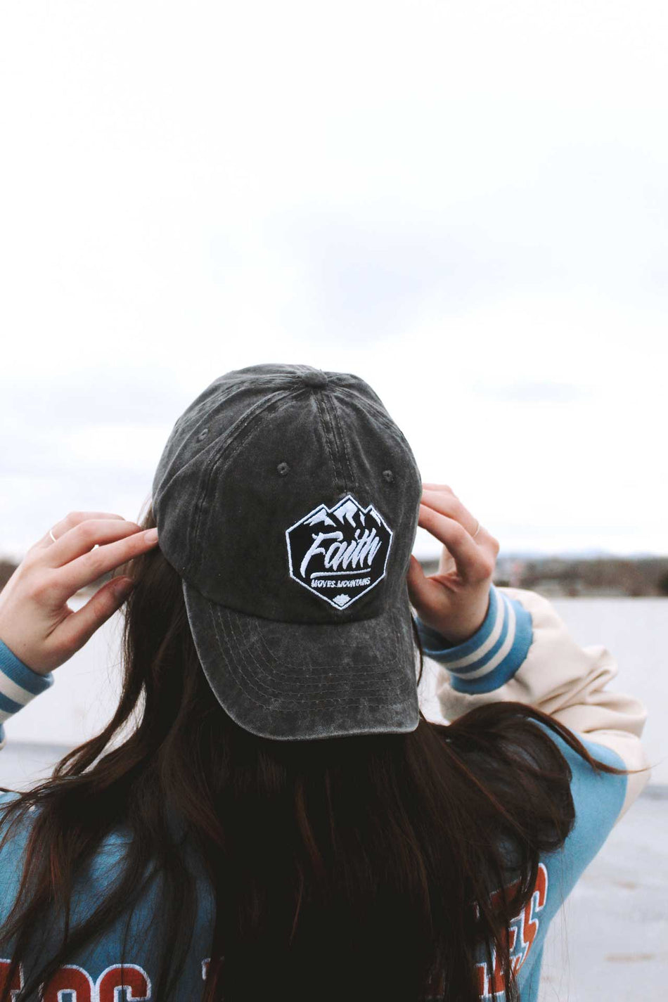 Cap Faith Moves Mountains Prewashed Gray