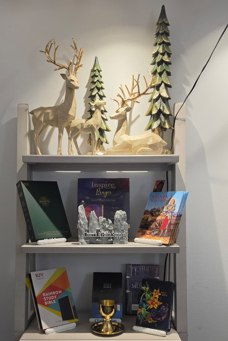 Holiday Deer Family with Trees, Set of 5