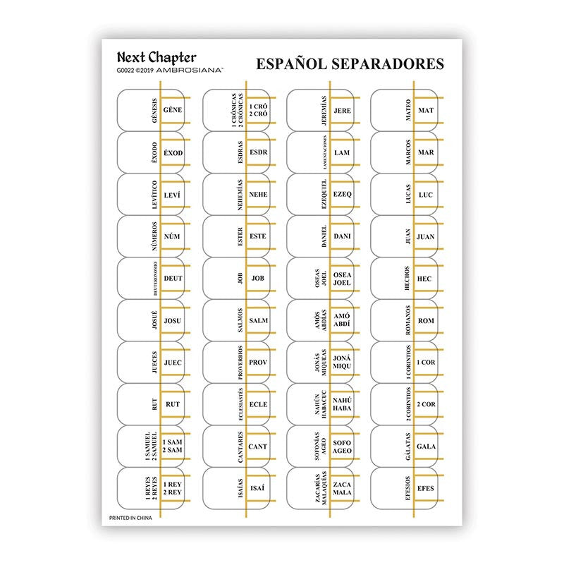 Bible Tabs - Catholic Version - Spanish