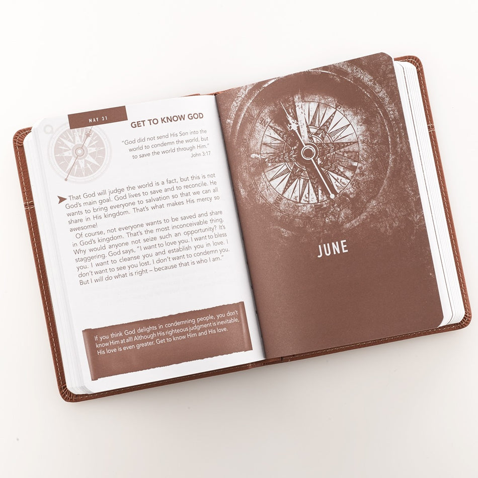 Words of Jesus For Men Saddle Tan Faux Leather Devotional by Christian Art Gifts, product view 2