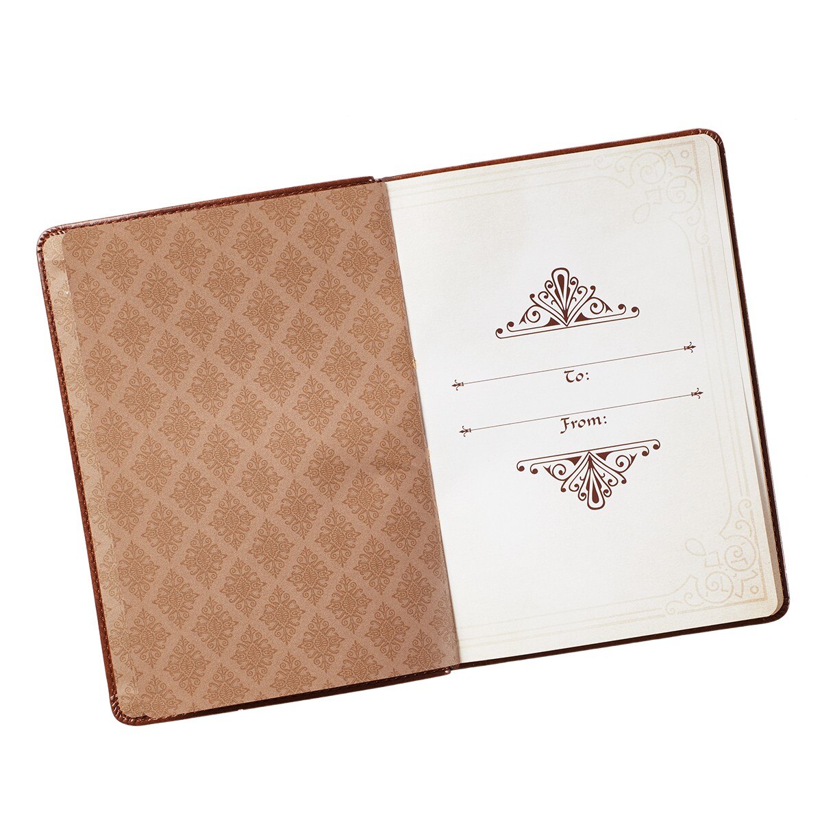 52 Hebrew Words Every Christian Should Know Toffee Brown Faux Leather Gift Book by Christian Art Gifts, product view 3