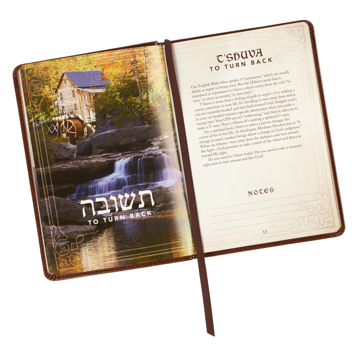 52 Hebrew Words Every Christian Should Know Toffee Brown Faux Leather Gift Book by Christian Art Gifts, product view 4