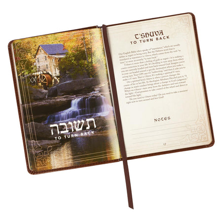 52 Hebrew Words Every Christian Should Know Toffee Brown Faux Leather Gift Book by Christian Art Gifts, product view 4