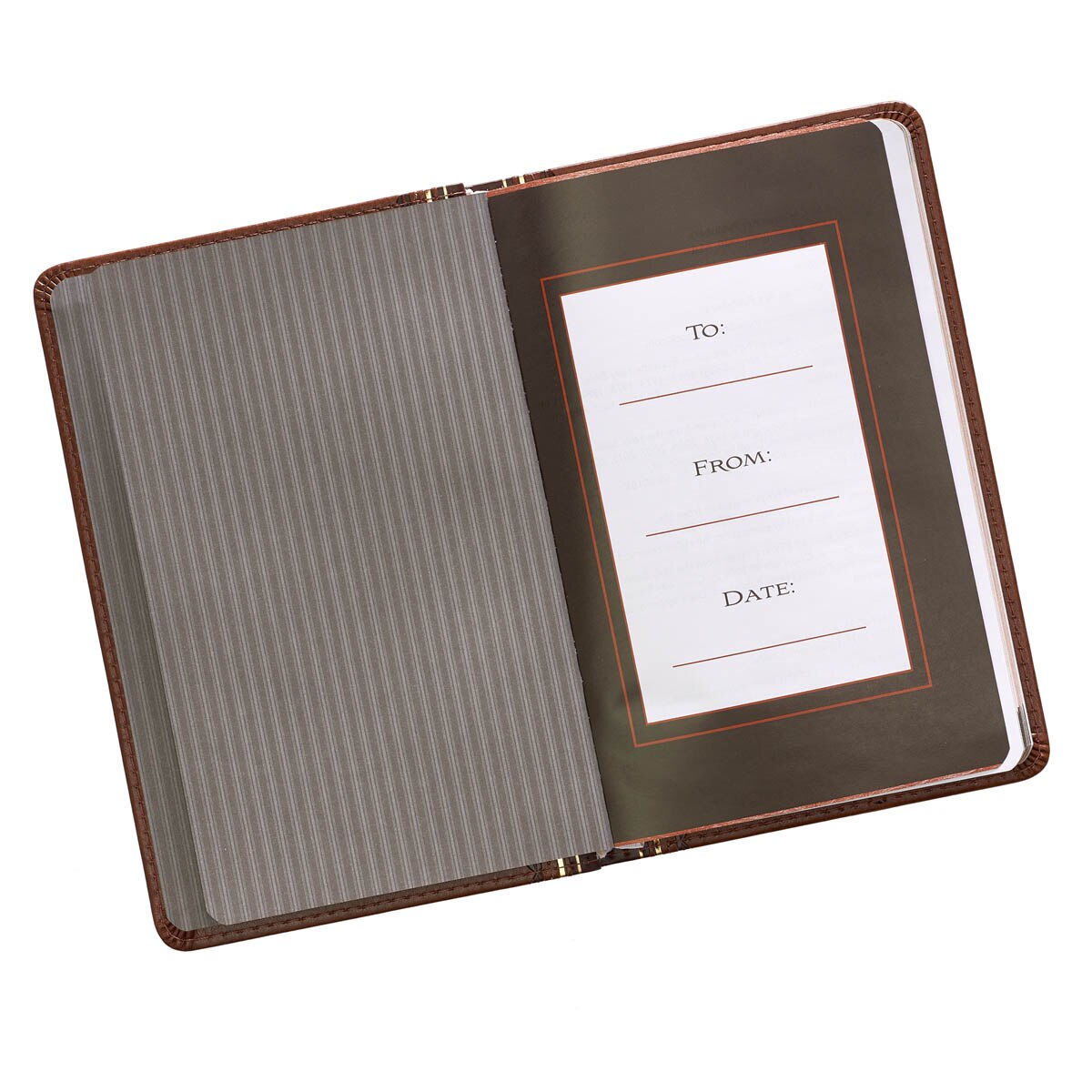 Promises from God for Every Man Two-tone Brown Faux Leather Promise Book by Christian Art Gifts, product view 2
