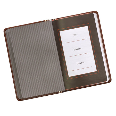 Promises from God for Every Man Two-tone Brown Faux Leather Promise Book by Christian Art Gifts, product view 2