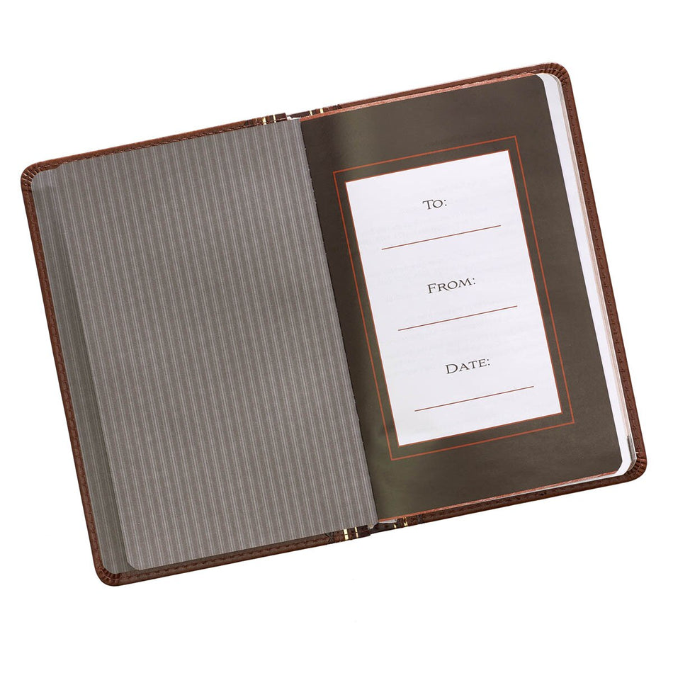 Promises from God for Every Man Two-tone Brown Faux Leather Promise Book by Christian Art Gifts, product view 2