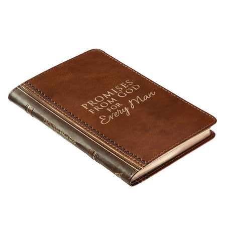 Promises from God for Every Man Two-tone Brown Faux Leather Promise Book by Christian Art Gifts, product view 3