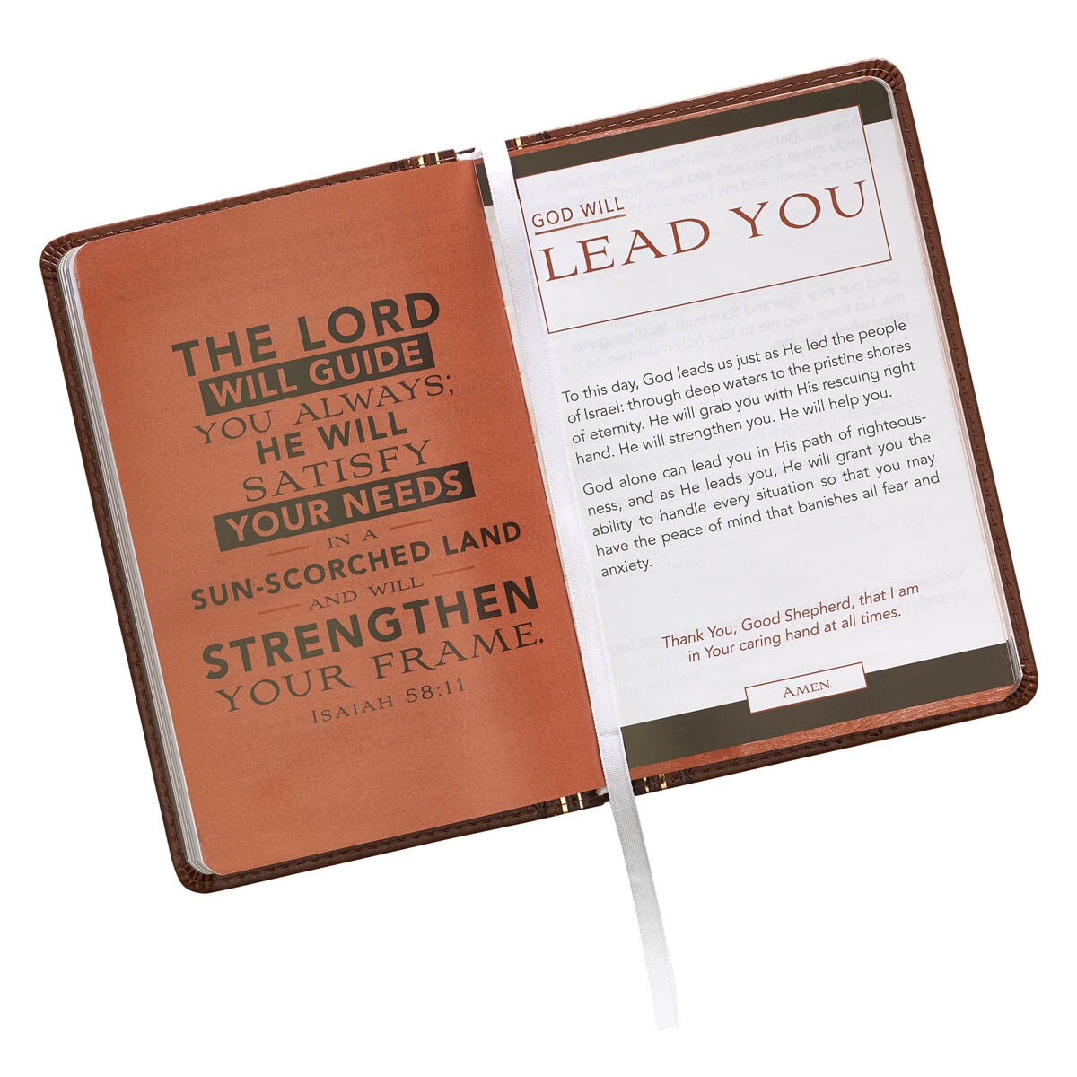 Promises from God for Every Man Two-tone Brown Faux Leather Promise Book by Christian Art Gifts, product view 4