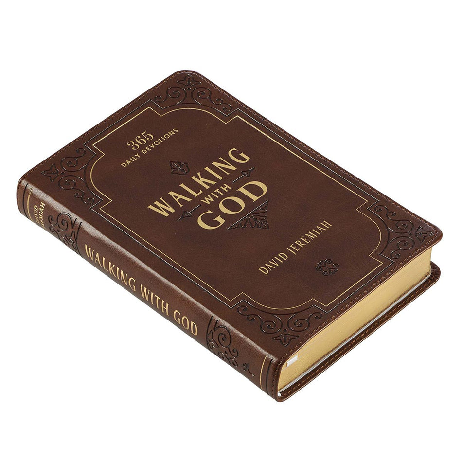Walking With God Brown Faux Leather Devotional by Christian Art Gifts, product view 2