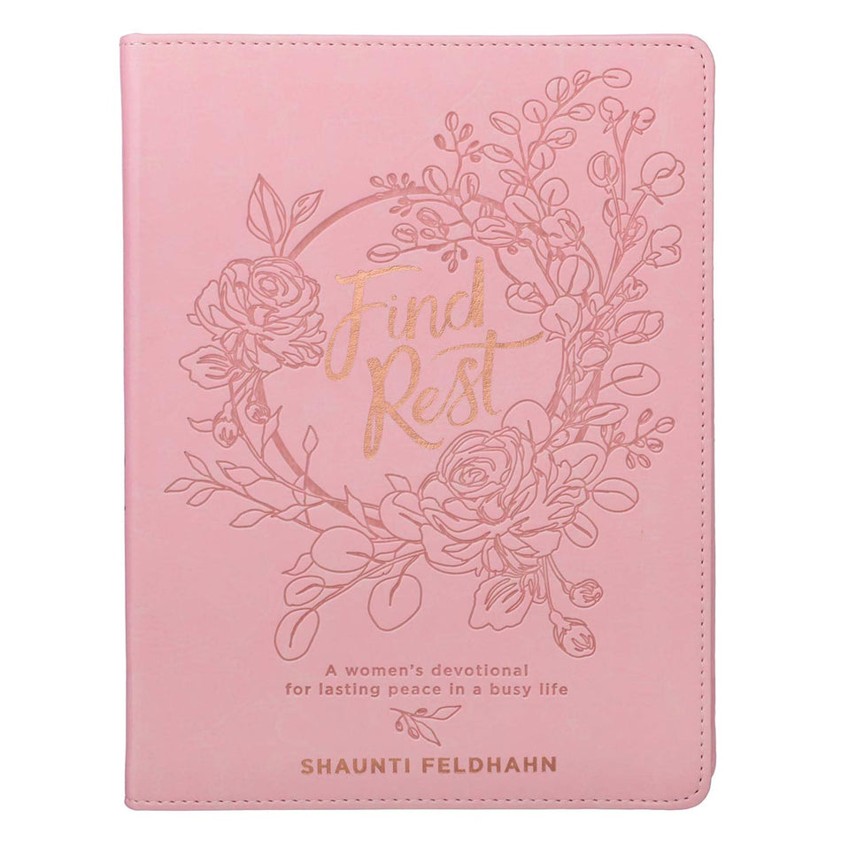 Find Rest Pink Faux Leather Devotional by Christian Art Gifts