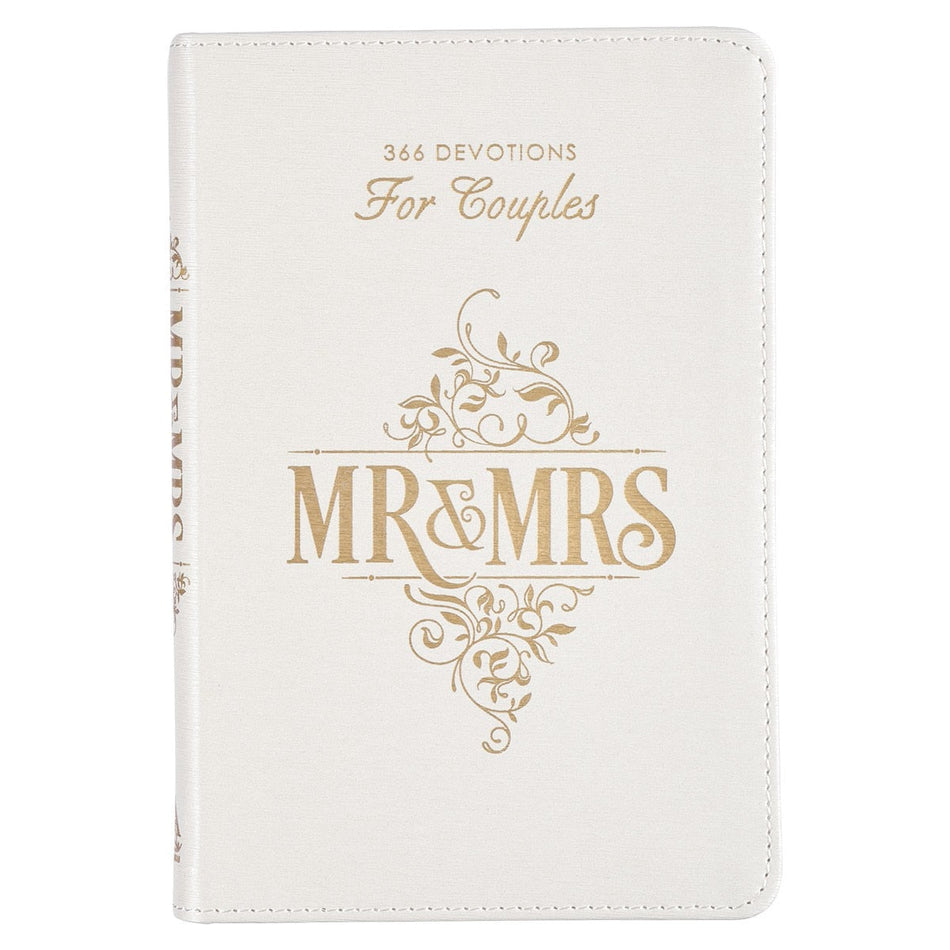 Mr. & Mrs. 366 Devotions for Couples White Faux Leather Devotional by Christian Art Gifts
