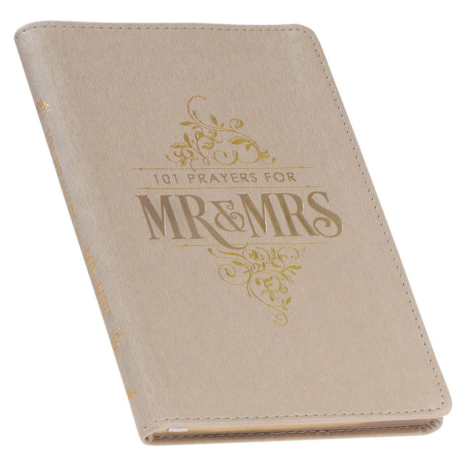 101 Prayers for Mr. & Mrs. Gold Faux Leather Prayer Book by Christian Art Gifts, product view 2
