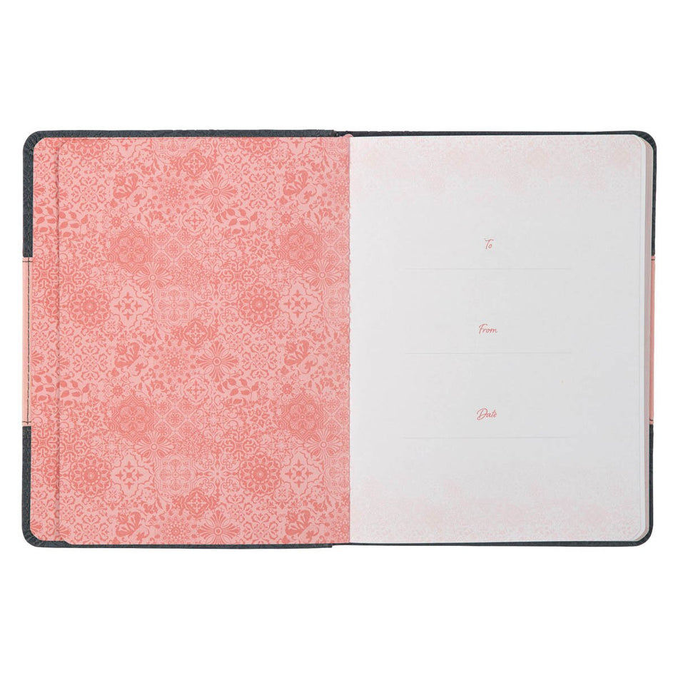 Life Lessons for Moms Gray and Pink Faux Leather Gift Book by Christian Art Gifts, product view 2