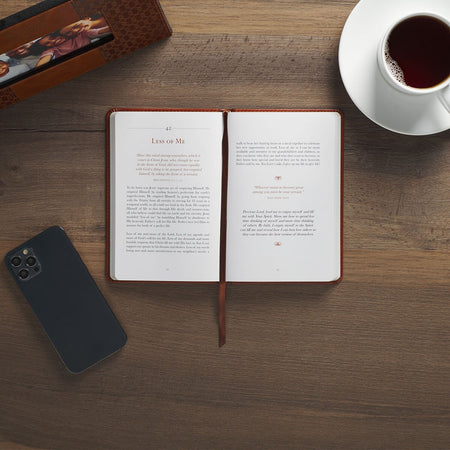 Comforted by God Honey-Brown Faux Leather Devotional Gift Book by Christian Art Gifts, product view 5