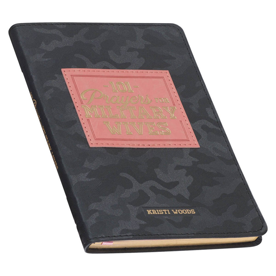 101 Prayers for Military Wives Gray Faux Leather Gift Book by Christian Art Gifts, product view 2