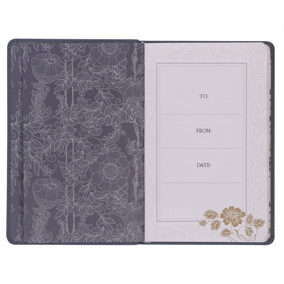 Letters to Grief Slate Gray Faux Leather Gift Book by Christian Art Gifts, product view 2
