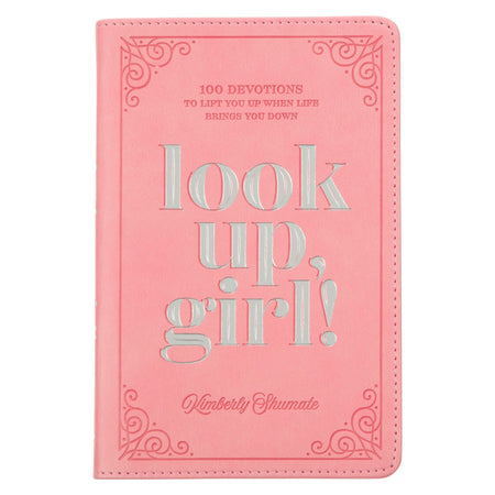 Look Up, Girl! Pink Faux Leather Devotional by Christian Art Gifts