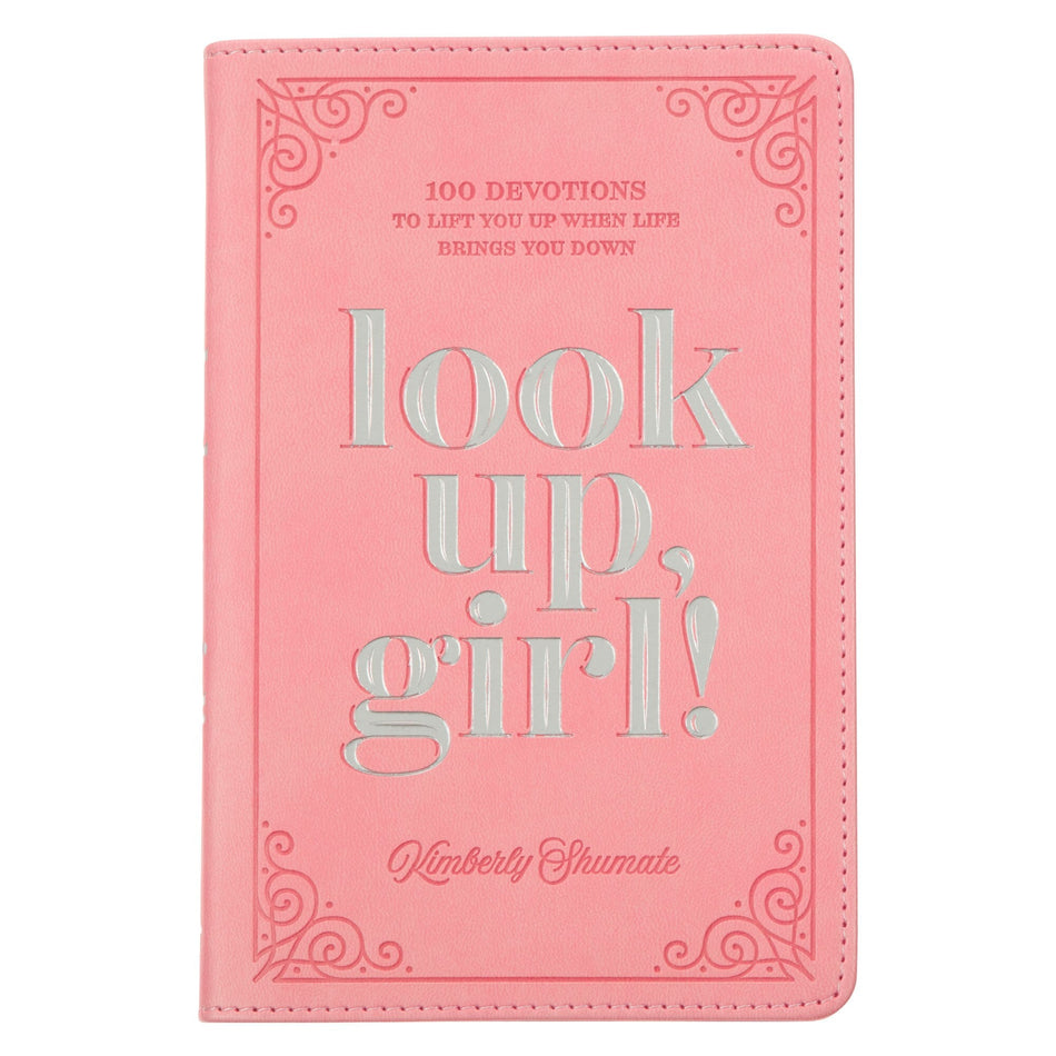 Look Up, Girl! Pink Faux Leather Devotional by Christian Art Gifts