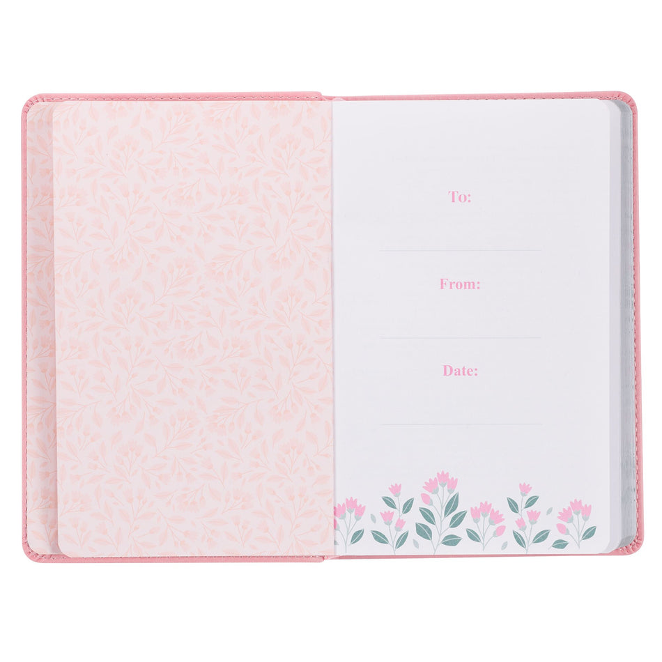 Look Up, Girl! Pink Faux Leather Devotional by Christian Art Gifts, product view 2