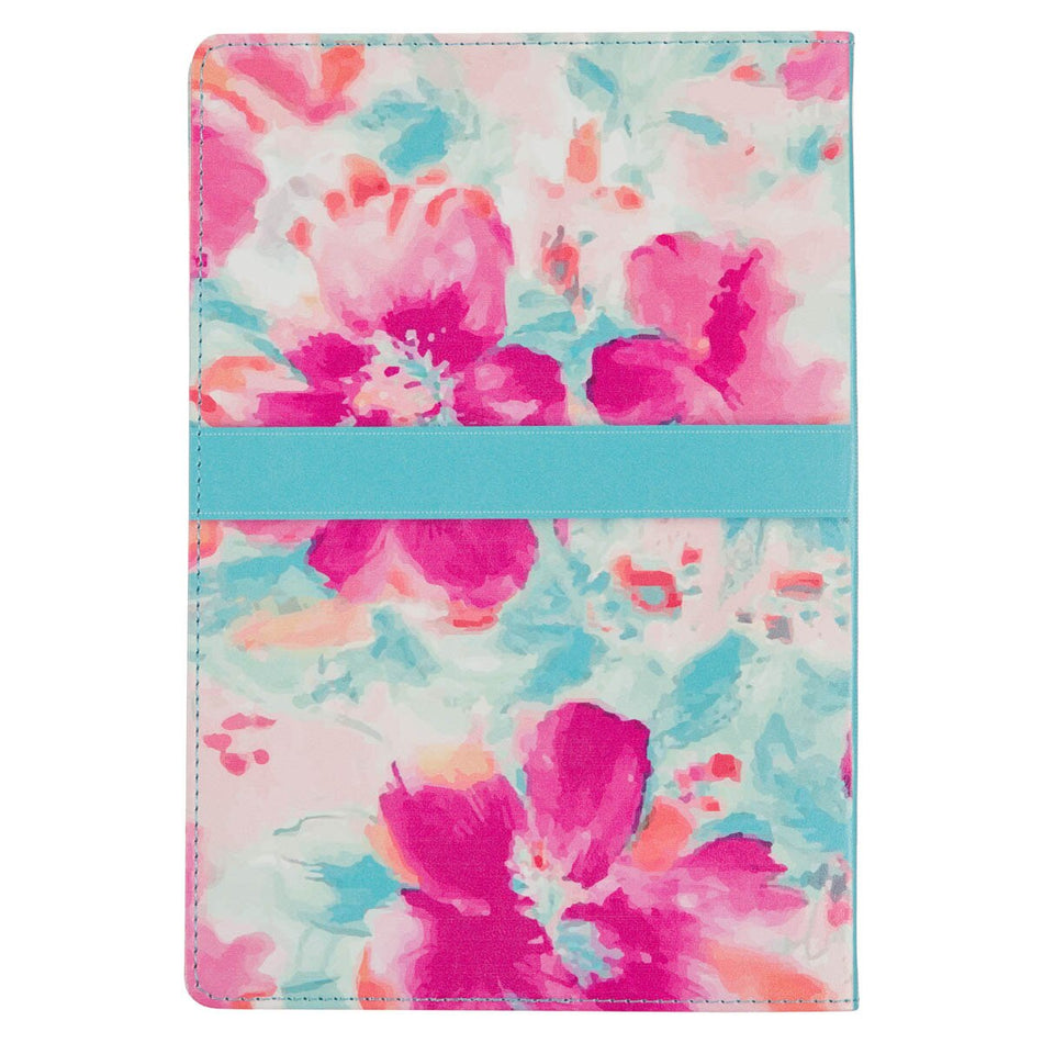 Moments with God for Teen Girls Pink Floral Faux Leather Gift Book by Christian Art Gifts, product view 2