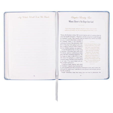 Hope That Endures Blue Faux Leather Devotional by Christian Art Gifts, product view 3