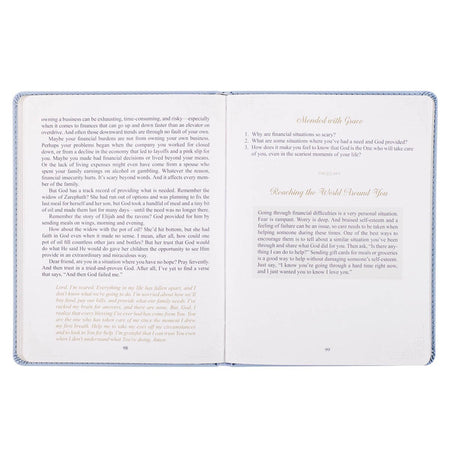 Hope That Endures Blue Faux Leather Devotional by Christian Art Gifts, product view 4