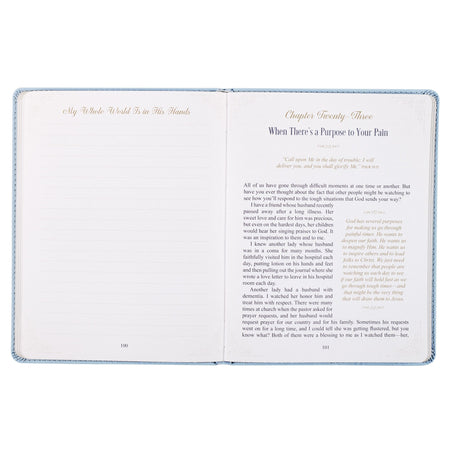 Hope That Endures Blue Faux Leather Devotional by Christian Art Gifts, product view 5
