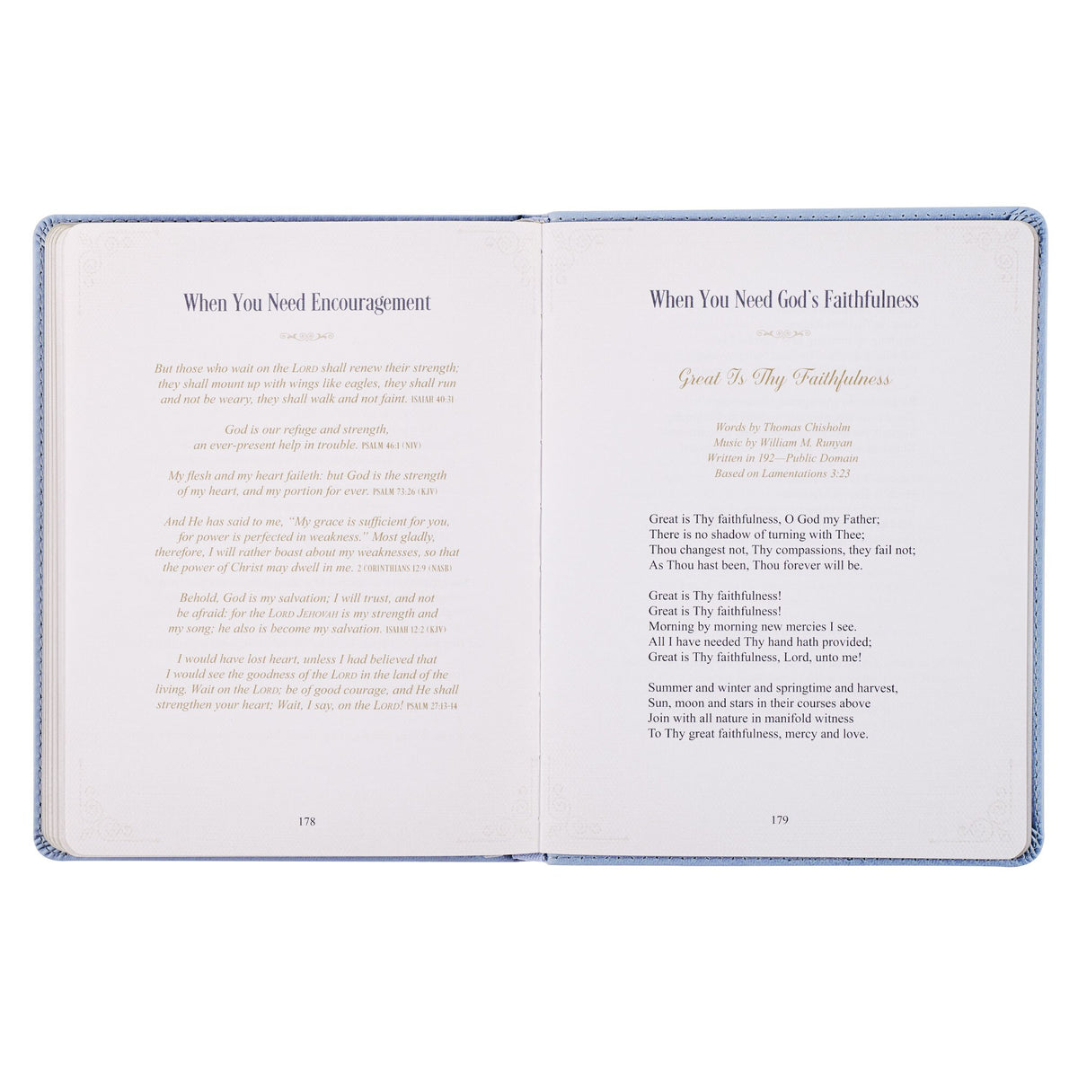 Hope That Endures Blue Faux Leather Devotional by Christian Art Gifts, product view 7