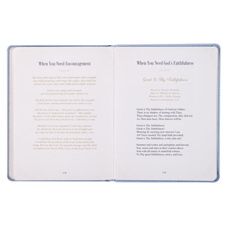 Hope That Endures Blue Faux Leather Devotional by Christian Art Gifts, product view 7