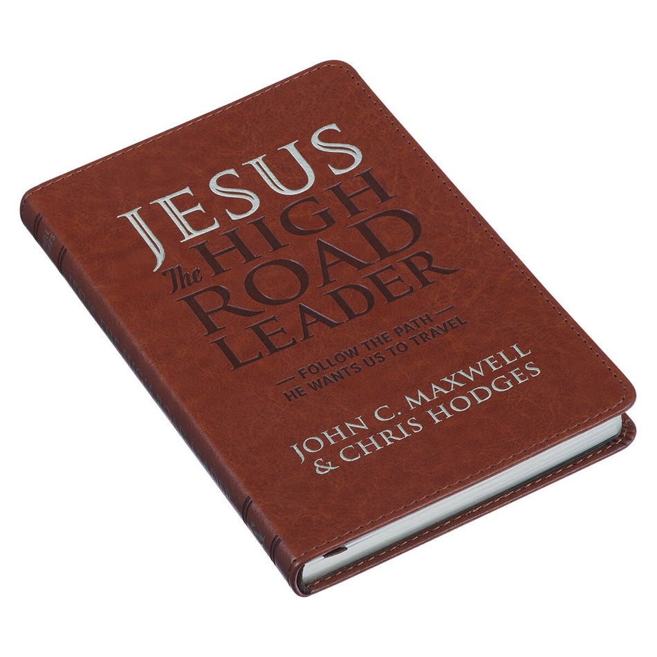 Jesus the High Road Leader Chestnut Brown Faux Leather Gift Book by Christian Art Gifts, product view 2