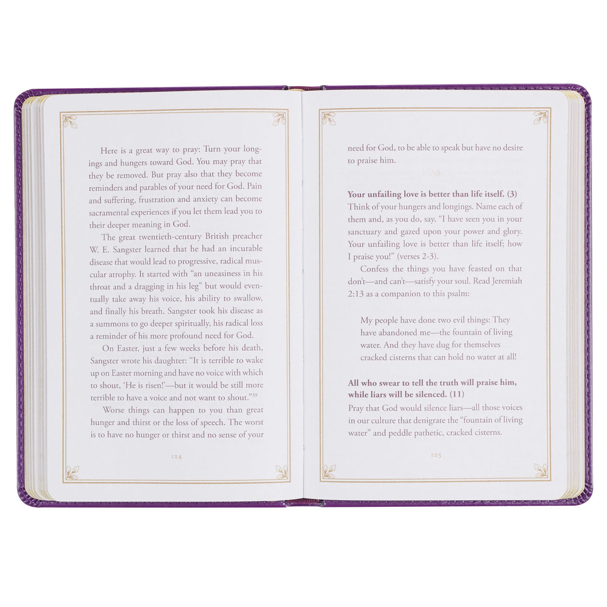 Praying the Psalms Purple Faux Leather Prayer Book by Christian Art Gifts, product view 6