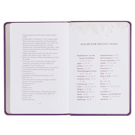 Praying the Psalms Purple Faux Leather Prayer Book by Christian Art Gifts, product view 7
