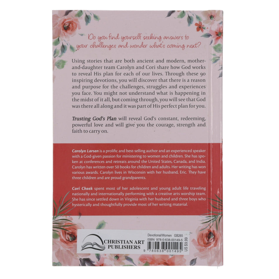 Trusting in God's Plan Pink Hardcover 90-Day Devotional by Christian Art Gifts, product view 2