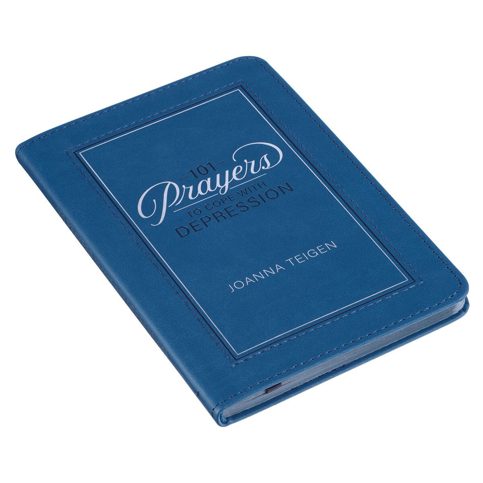 101 Prayers to Cope with Depression Blue Faux Leather Prayer Book by Christian Art Gifts, product view 2