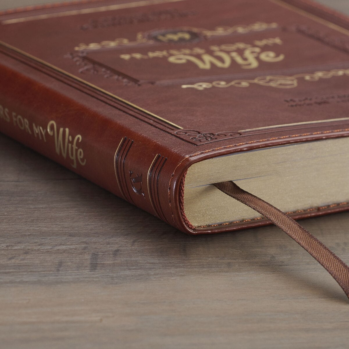 199 Prayers for My Wife Saddle Tan Faux Leather Prayer and Journaling Guide by Christian Art Gifts, product view 5