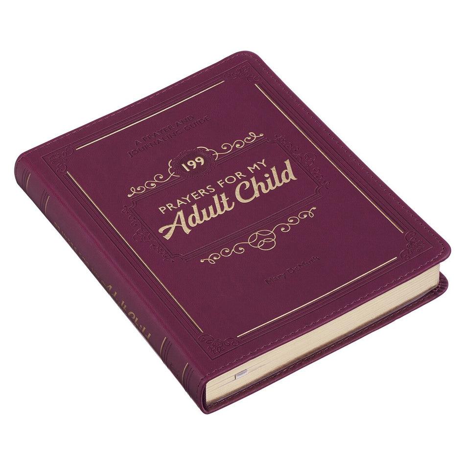 199 Prayers for My Adult Child Plum Faux Leather Prayer and Journaling Guide by Christian Art Gifts, product view 2