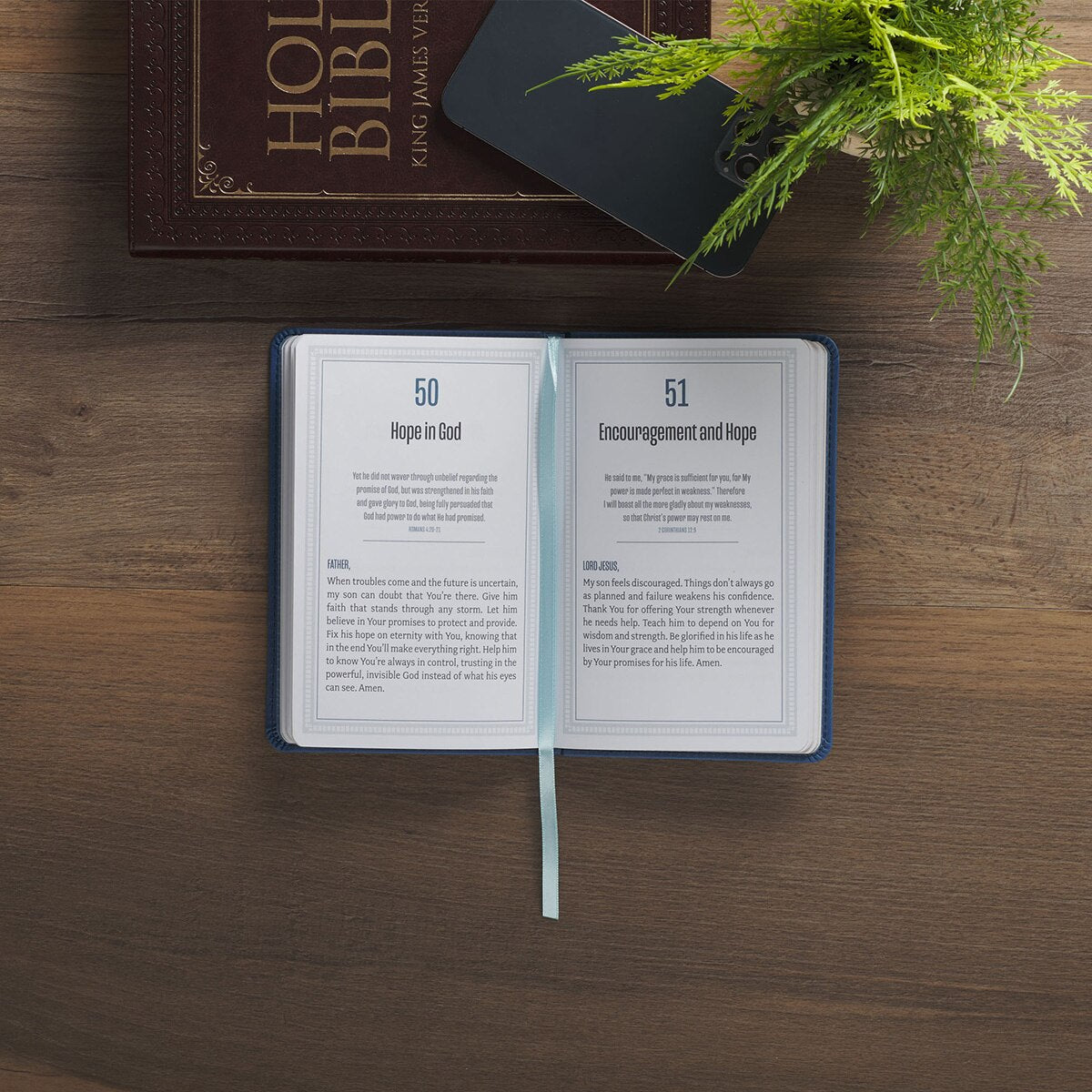 101 Prayers for My Son Blue Faux Leather Prayer Book by Christian Art Gifts, product view 4