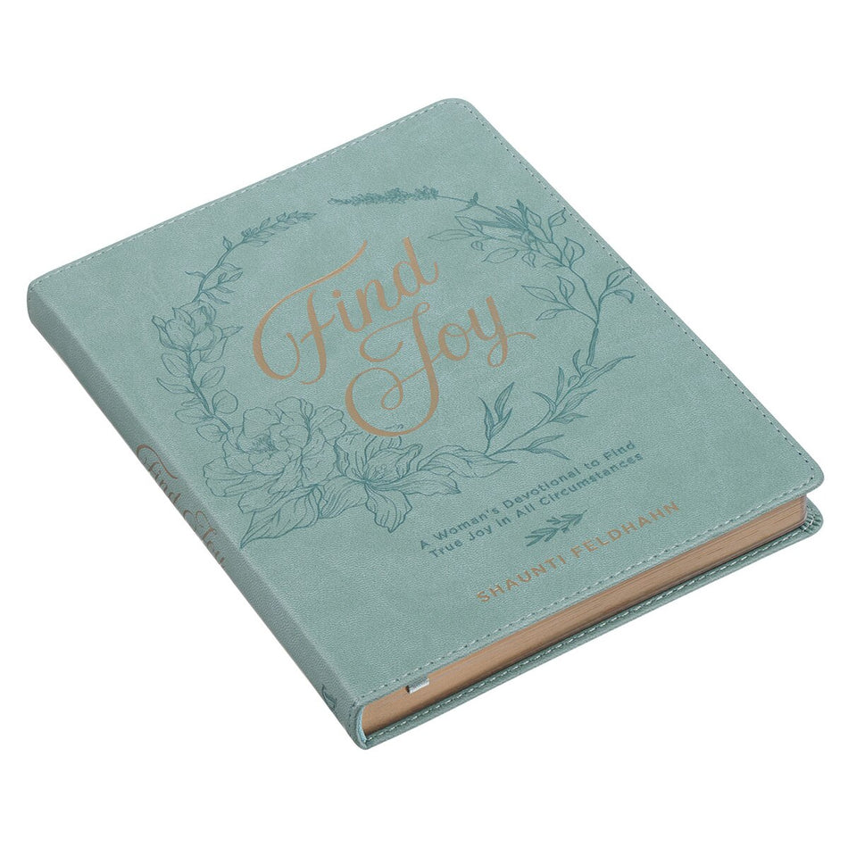 Find Joy Mint-Green Faux Leather Devotional by Christian Art Gifts, product view 2