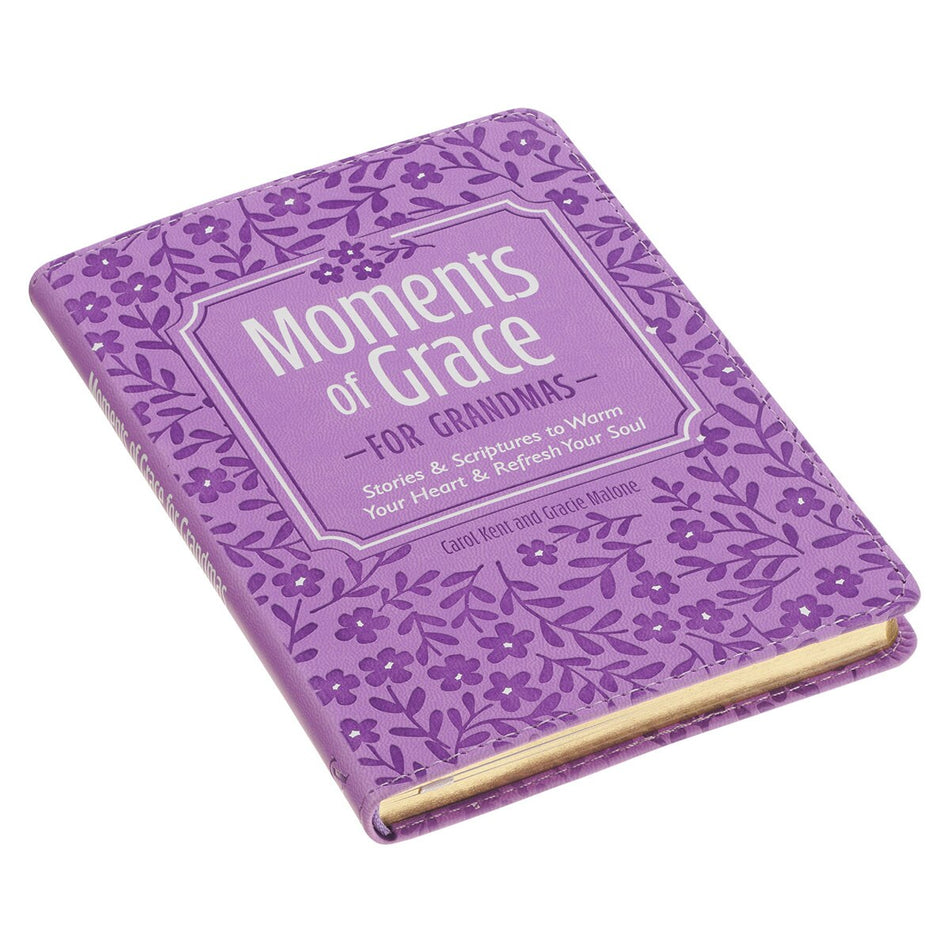Moments of Grace for Grandmas: Stories and Scriptures Purple Faux Leather Gift Book by Christian Art Gifts, product view 2