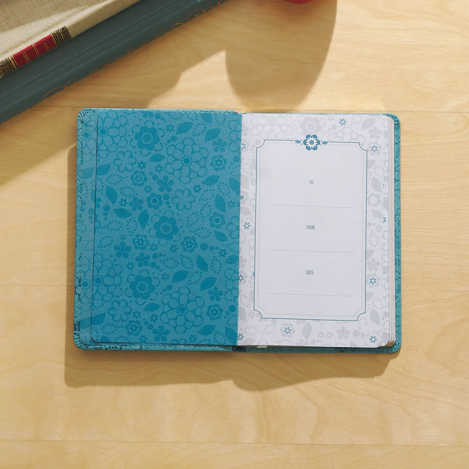 Moments of Grace for Teachers: Stories & Scriptures Blue Faux Leather Gift Book by Christian Art Gifts, product view 2