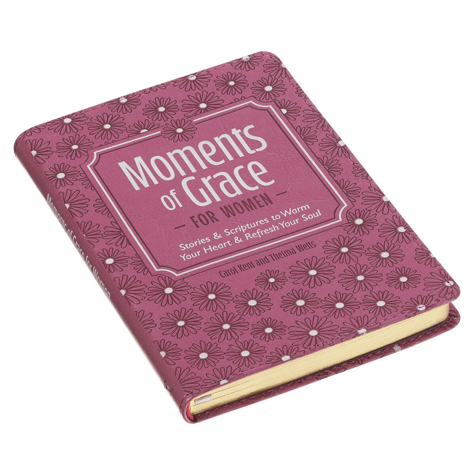 Moments of Grace for Women: Stories and Scriptures Mauve Faux Leather Gift Book by Christian Art Gifts, product view 2