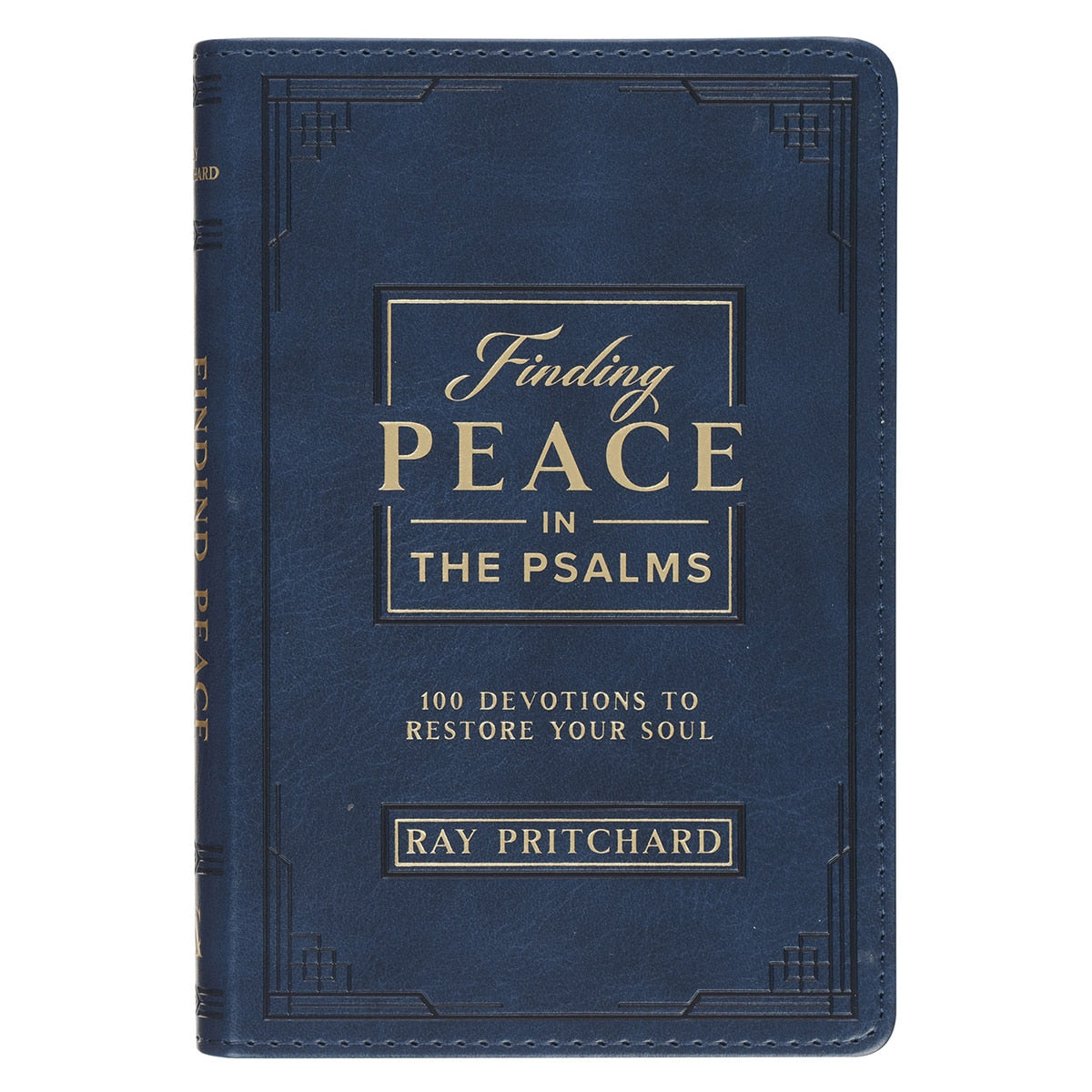 Finding Peace in the Psalms Navy Blue Faux Leather Daily Devotional by Christian Art Gifts