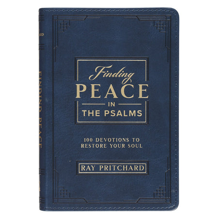 Finding Peace in the Psalms Navy Blue Faux Leather Daily Devotional by Christian Art Gifts