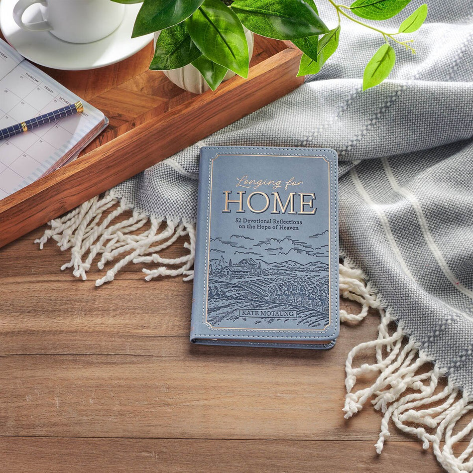 Longing for Home Blue Faux Leather Gift Book by Christian Art Gifts, product view 2