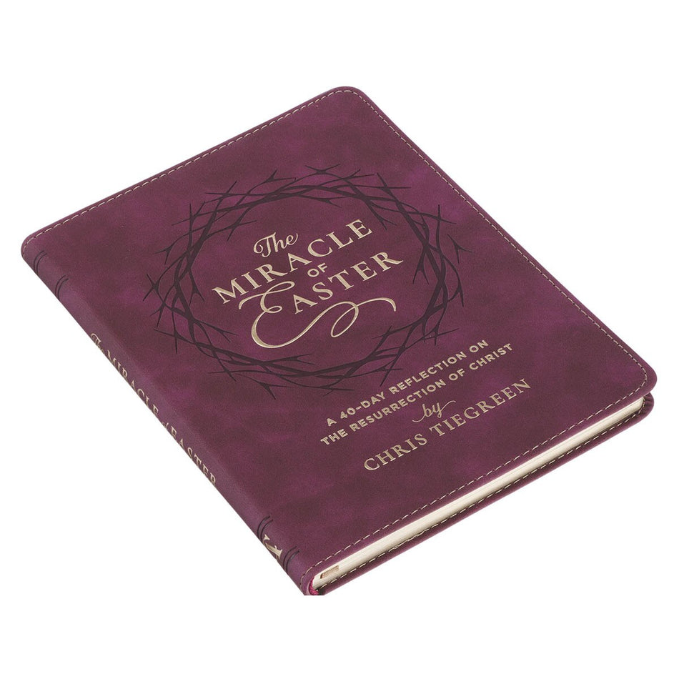 The Miracle of Easter Maroon Faux Leather Devotional by Christian Art Gifts, product view 2