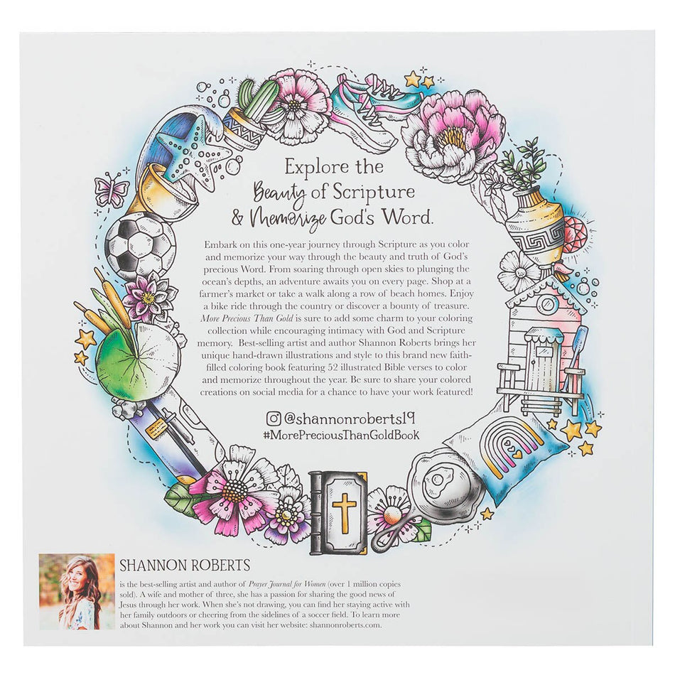 More Precious than Gold: A 52-Week Scripture Coloring Adventure and Memory Book by Christian Art Gifts, product view 2