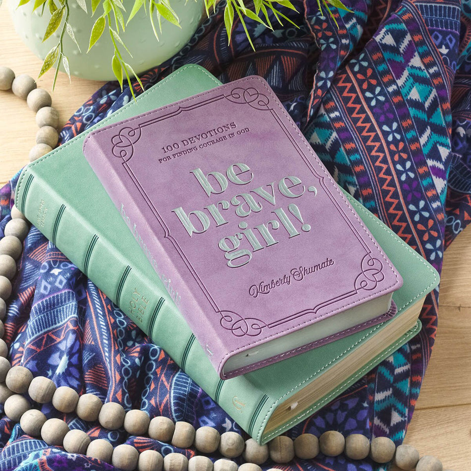 Be Brave, Girl! Purple Faux Leather Devotional by Christian Art Gifts, product view 2