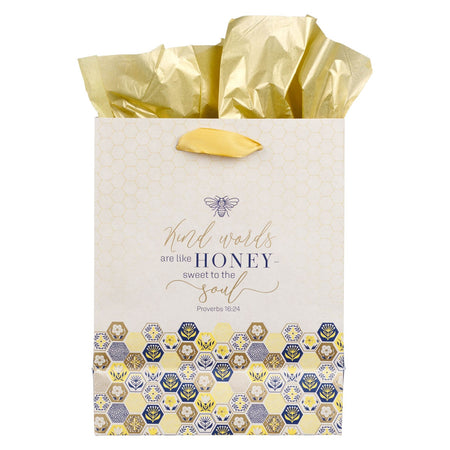Kind Words are Like Honey Medium Gift Bag - Proverbs 16:24 by Christian Art Gifts, product view 2